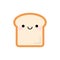 Cute smiling slice toast bread character icon