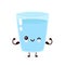 Cute smiling strong happy water glass