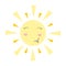 Cute smiling sun character. Happy sun . Bright sunny illustration