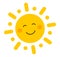 Cute smiling sun icon