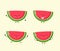 Cute smiling watermelon collection set