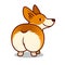 Cute smiling welsh corgi dog cartoon illustration isolate