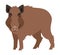 Cute smiling wild boar cartoon illustration