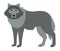 Cute smiling wild wolf cartoon illustration