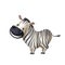 Cute smiling zebra, watercolor style illustration, animal clipart with cartoon character