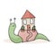 Cute Snail House Spot Illustration for House Warming