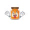 Cute sneaky peach jam Cartoon character with a crazy face