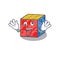 Cute sneaky rubic cube Cartoon character with a crazy face