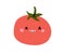 Cute sneaky tomato character. Funny sly food plotting, scheming, thinking smth. Comic vegetable emotion, cunning