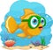 cute snorkeling fish cartoon