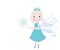 Cute snow fairy tale vector with snowflakes background