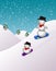 Cute Snowboarding Snowmen