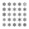 Cute snowflake collection isolated on white background. Flat snow icons, snow flakes silhouette. Nice snowflakes for christmas ban