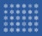 Cute snowflakes collection isolated on white background. Flat line snow icons, snow flakes silhouette. Nice element for