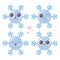 Cute snowflakes emotions