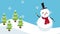 Cute snowman cartoon HD animation