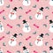 Cute snowman, Christmas berry and sweet seamless pattern