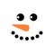 Cute snowman face - vector. Snowman head. Vector illustration isolated