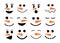 Cute snowman faces - vector collection. Snowman heads. Vector illustration isolated