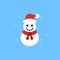 Cute snowman flat design elements,Icon,Vector,Illustration