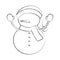 Cute snowman icon