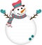 Cute snowman label sticker