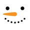 Cute snowman square face vector illustration