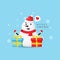 Cute snowman wishes you a happy Christmas