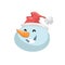 Cute snowmen in hat head emotion vector avatar.