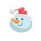 Cute snowmen in hat head emotion vector avatar.