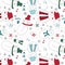 A cute snowmen seamless pattern