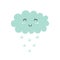 Cute snowy cloud isolated element. Kids design