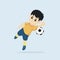 Cute Soccer player kids mascot design illustration