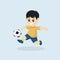 Cute Soccer player kids mascot design illustration