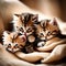 Cute soft kittens - ai generated image