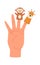 Cute soft puppets on fingers flat icon Toys for theatre