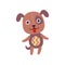 Cute soft puppy plush toy, stuffed cartoon dog vector Illustration