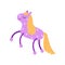 Cute soft purple horse plush toy, stuffed cartoon animal vector Illustration