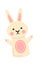 Cute soft rabbit animal puppet flat icon Handmade toys