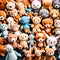 Cute soft toys collection - ai generated image