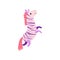 Cute soft zebra plush toy, stuffed cartoon animal vector Illustration