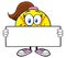 Cute Softball Girl Cartoon Mascot Character Holding A Blank Sign
