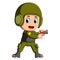 Cute soldier with a gun