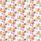 Cute soothing floral leaf design retro pattern in orange red green blue and yellow color