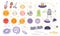 Cute space clipart set, planets, spaceship, aliens