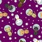 Cute Space Colored Cats Pattern Seamless