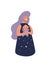 Cute space mom hugs a newborn baby, flat cartoon character about pregnancy, childbirth and motherhood. Vector boho