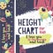 Cute space vector height chart meter for little boy with spacecraft, planets, alien, stars, moon