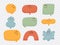 Cute speech bubble character set, icon for dialog, sticker illustration, smile face emoticon