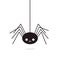 Cute Spider hanging on cobweb. Halloween character